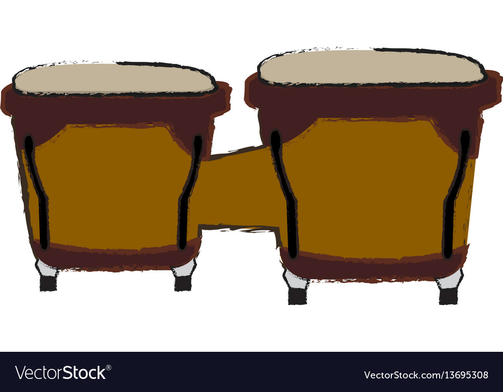 Isolated bongo drums Royalty Free Vector Image