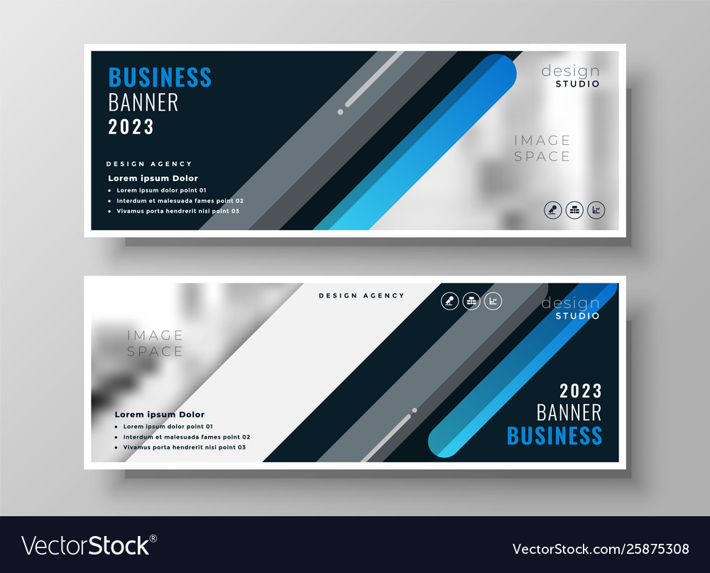 Modern blue presentation banner design Royalty Free Vector