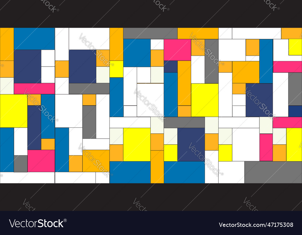 Mosaic pattern of rectangles and squares