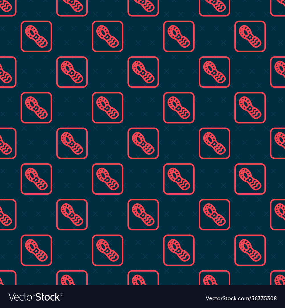 Red Footprint Icon - Seamless Pattern
