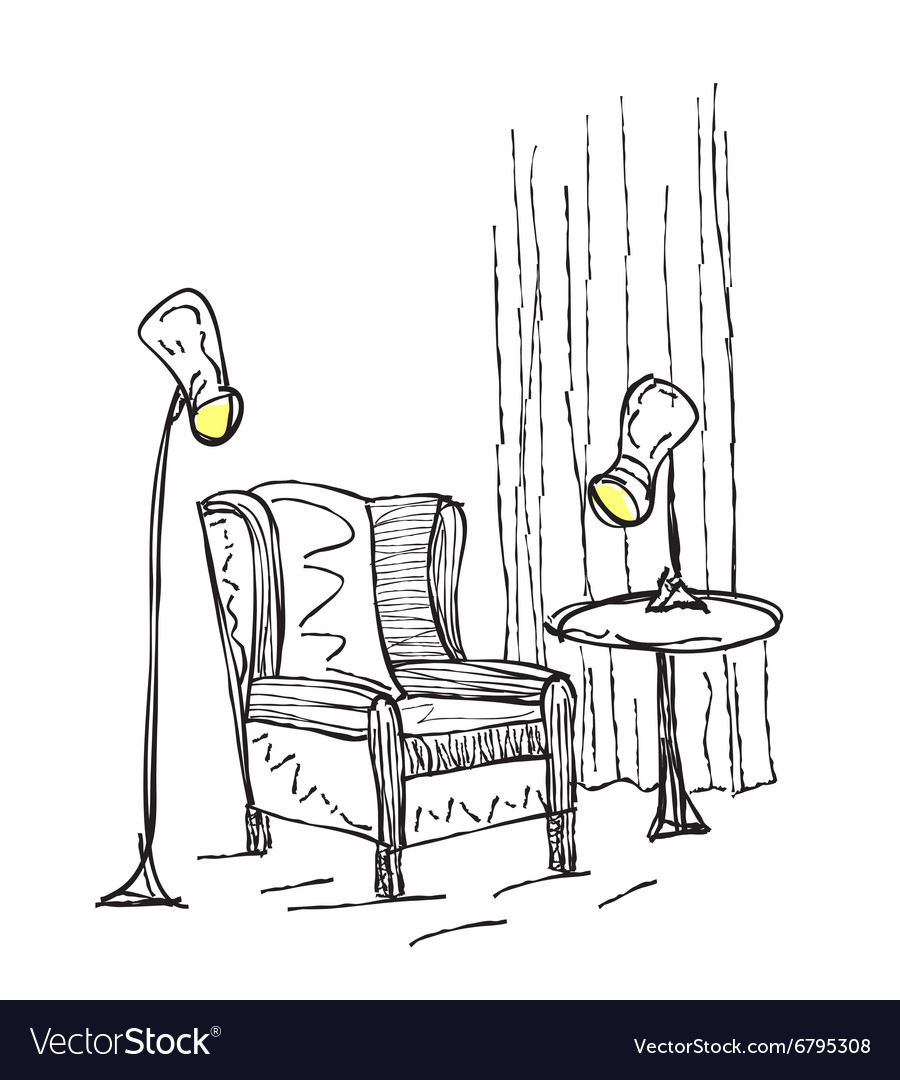 Room interior sketch
