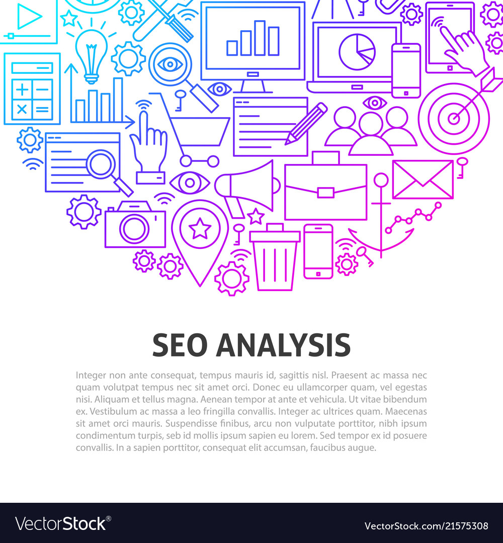 Seo analysis line concept Royalty Free Vector Image