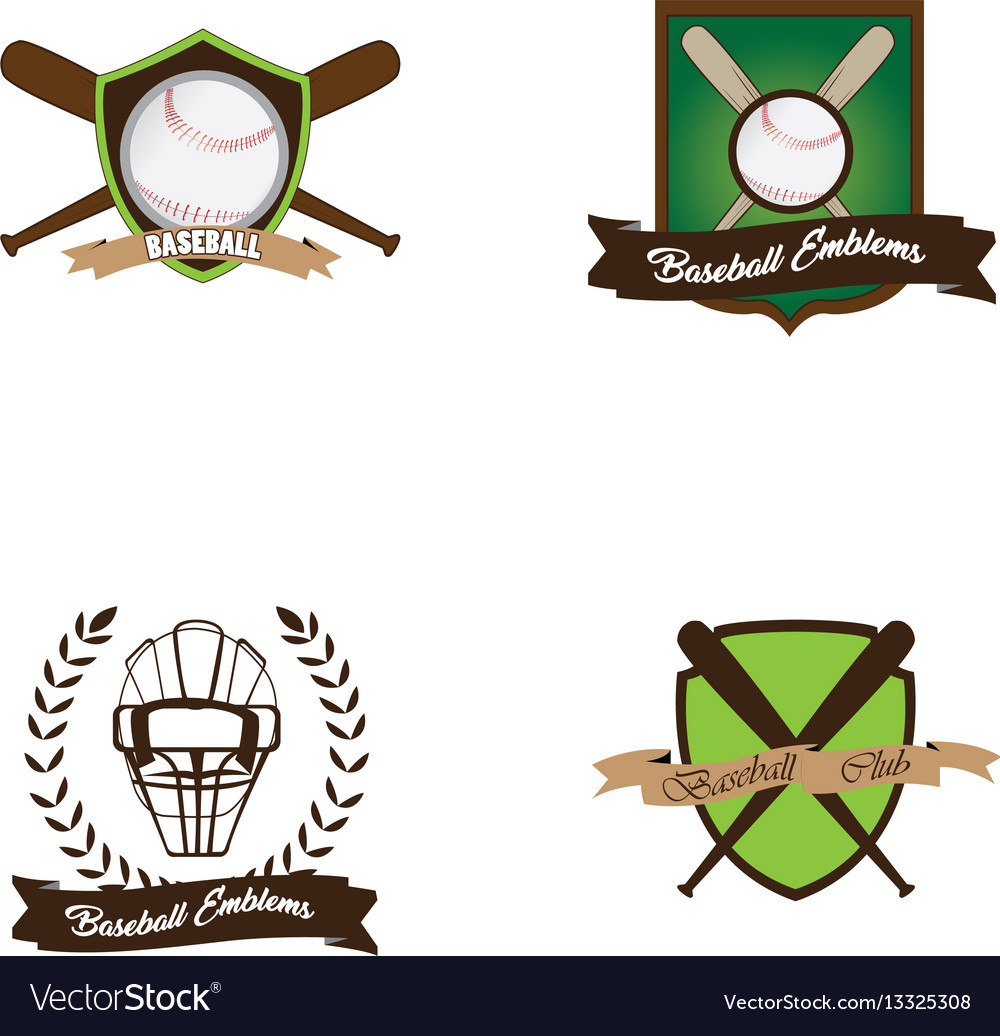 Set of baseball emblems