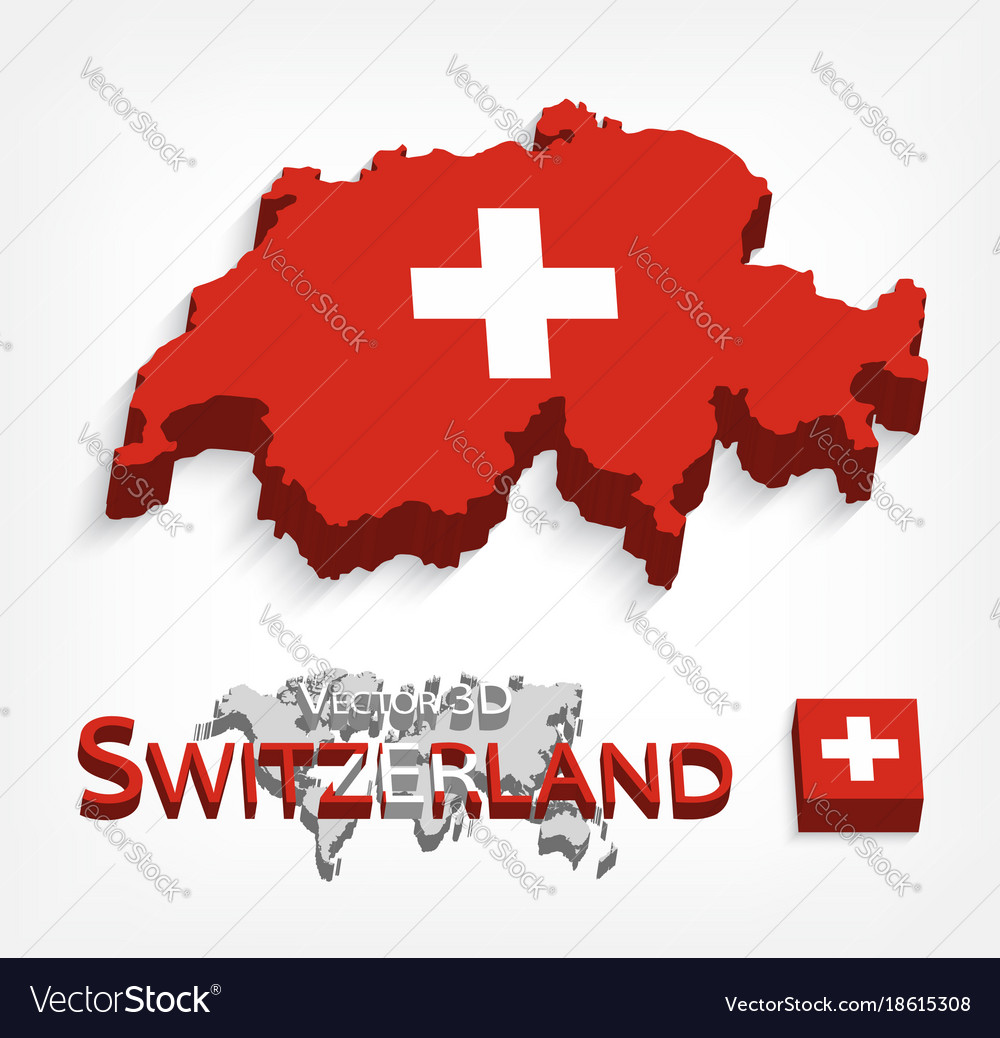 Switzerland 3d Flag And Map Royalty Free Vector Image