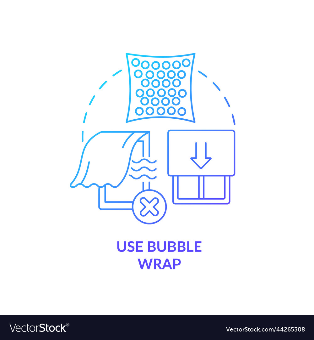 Use bubble wrap blue gradient concept icon