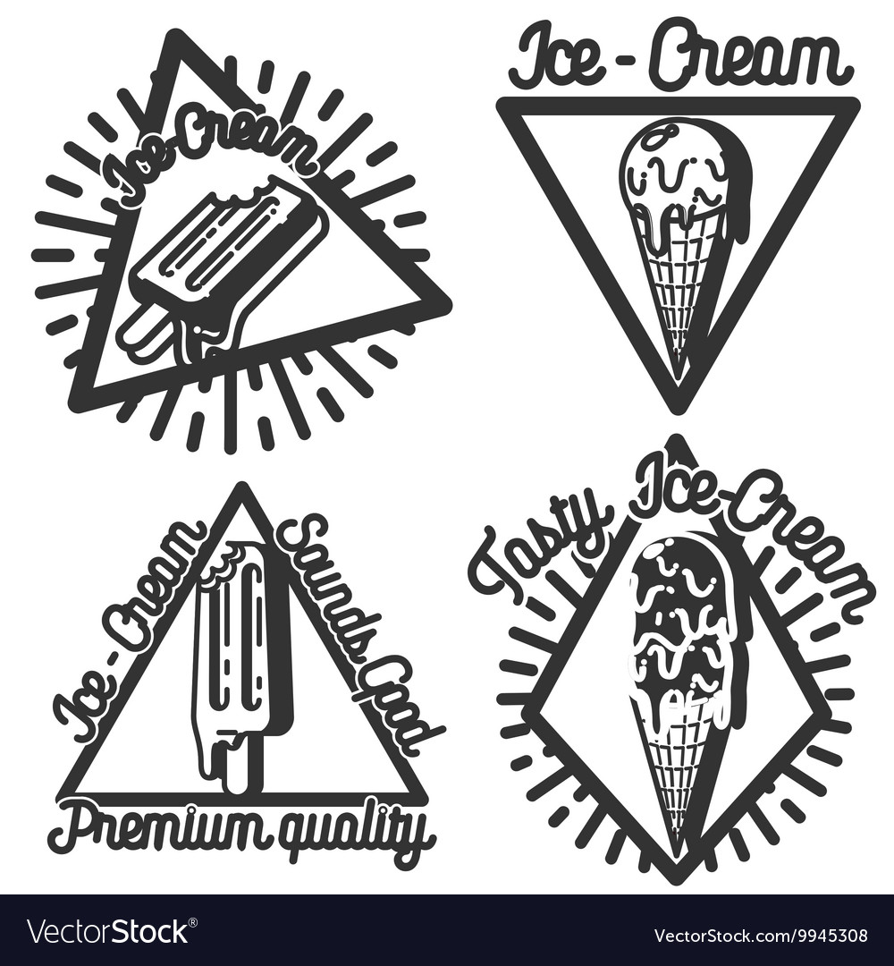 Vintage Ice Cream emblems Royalty Free Vector Image