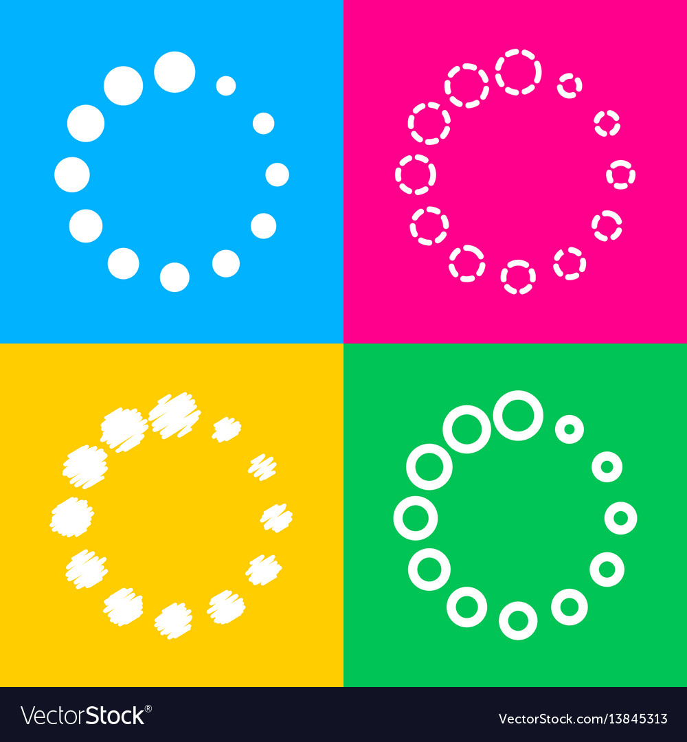 Circular loading sign four styles of icon