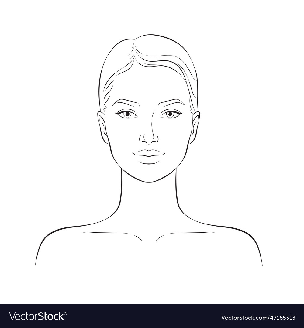 Face of a young beautiful woman Royalty Free Vector Image