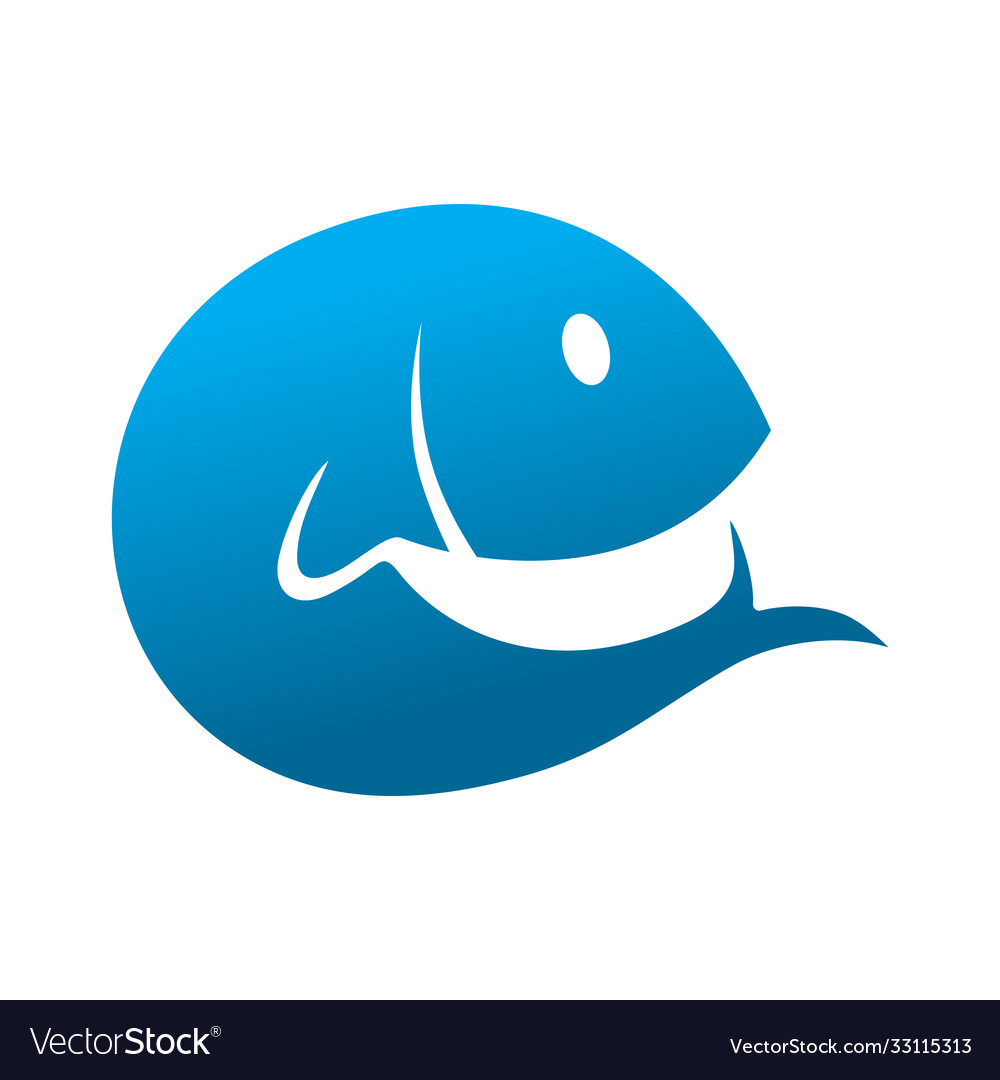 Fish initial icon logo creative concept