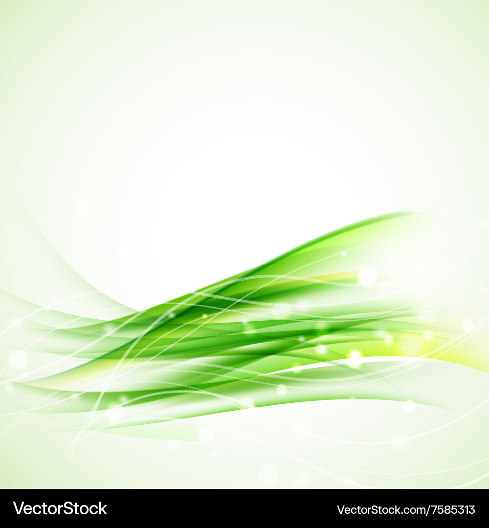 Green abstract wavy background Royalty Free Vector Image