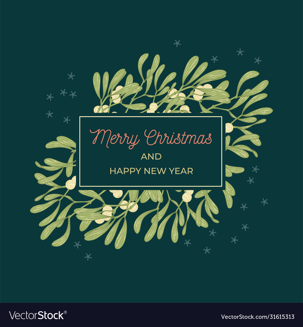 Mistletoe greeting card Royalty Free Vector Image