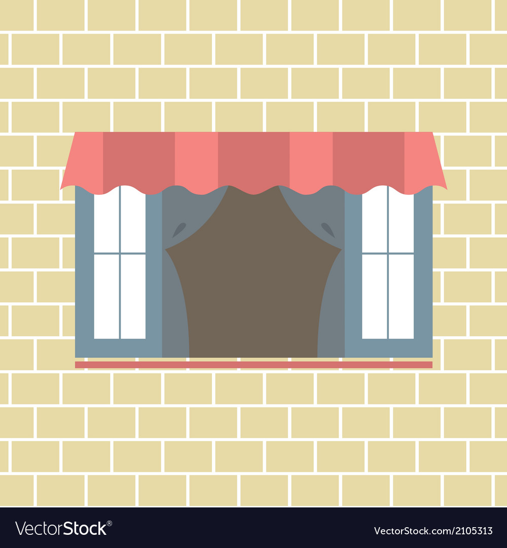 Modern Window Flat Illustration