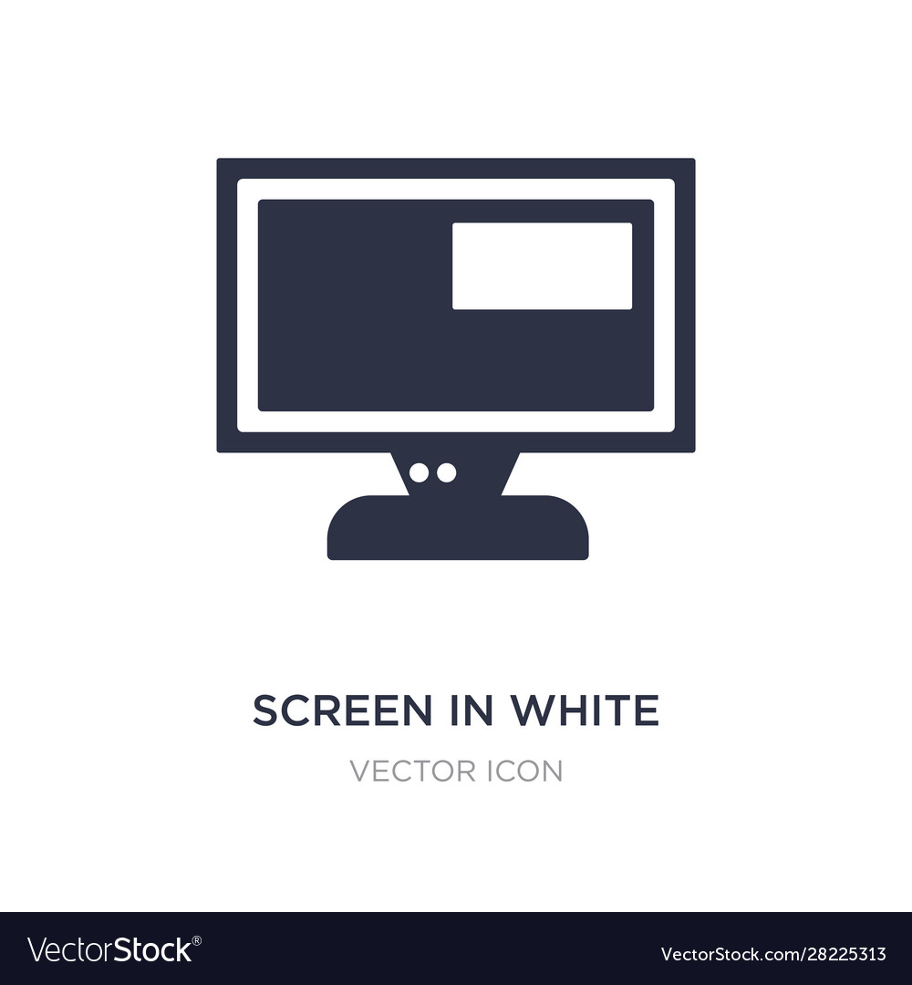 Screen in white icon on background simple