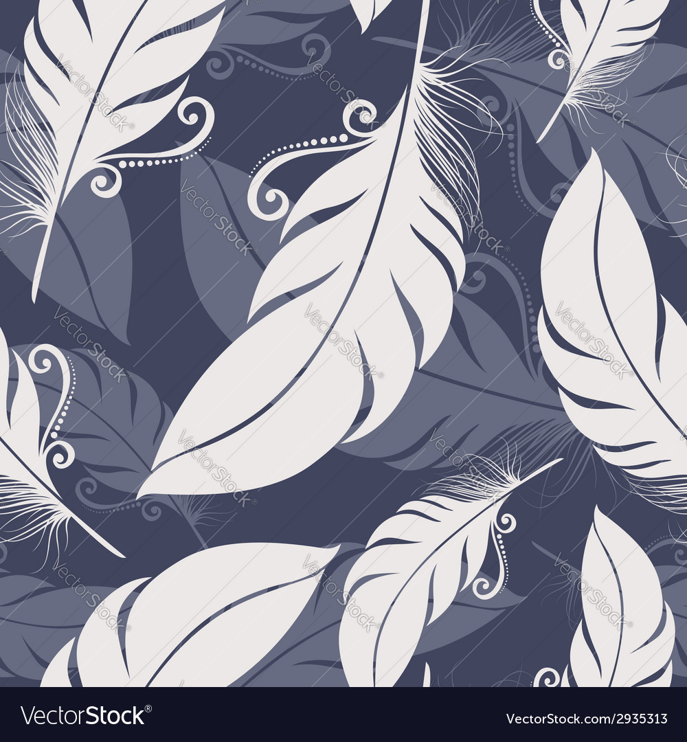 Seamless pattern with feathers