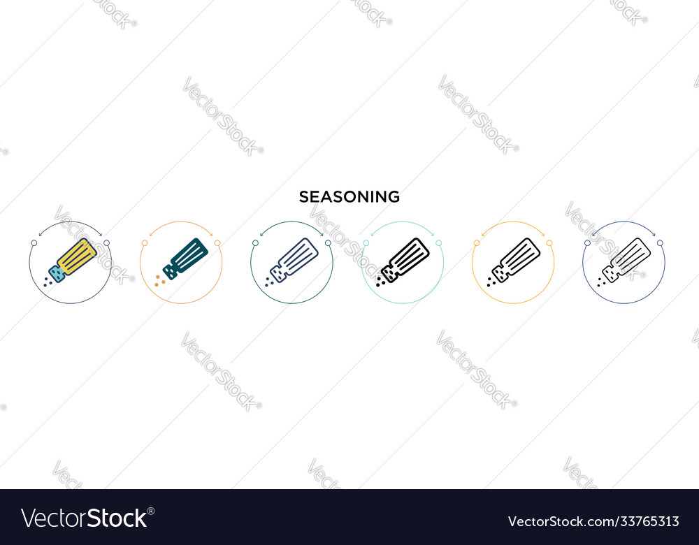 Seasoning icon in filled thin line outline