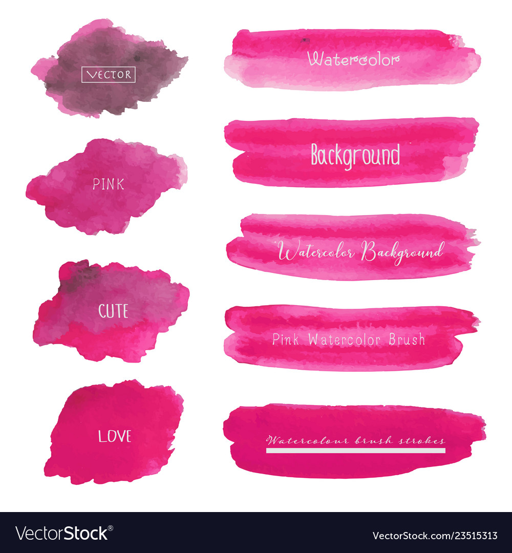 Set of pink watercolor background