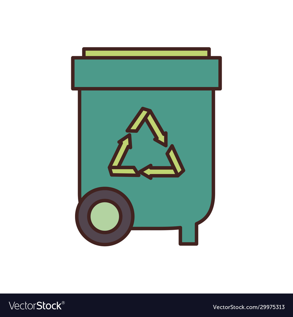 Trash with recycle symbol fill style icon