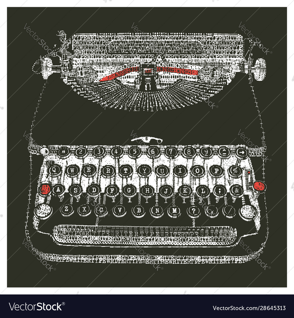 Typewriter typed negative Royalty Free Vector Image