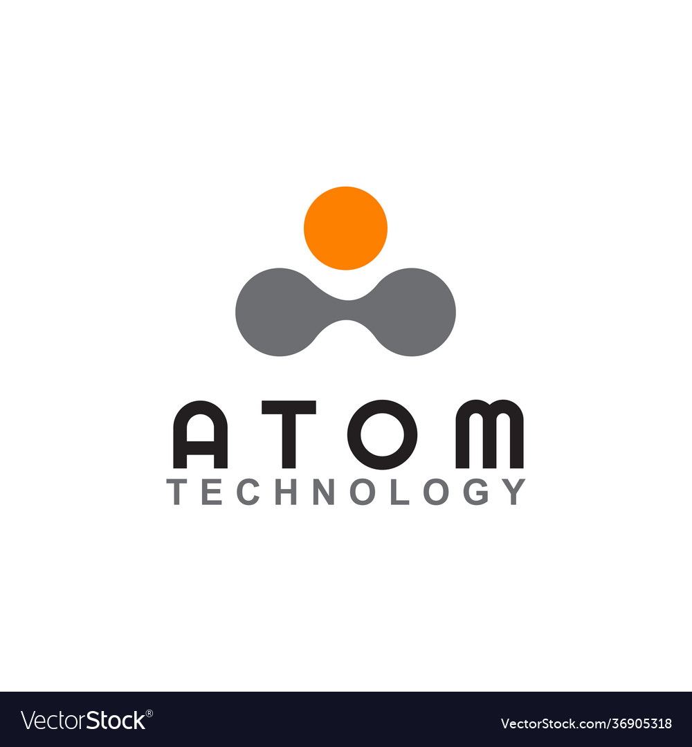 Atom technology logo design template Royalty Free Vector