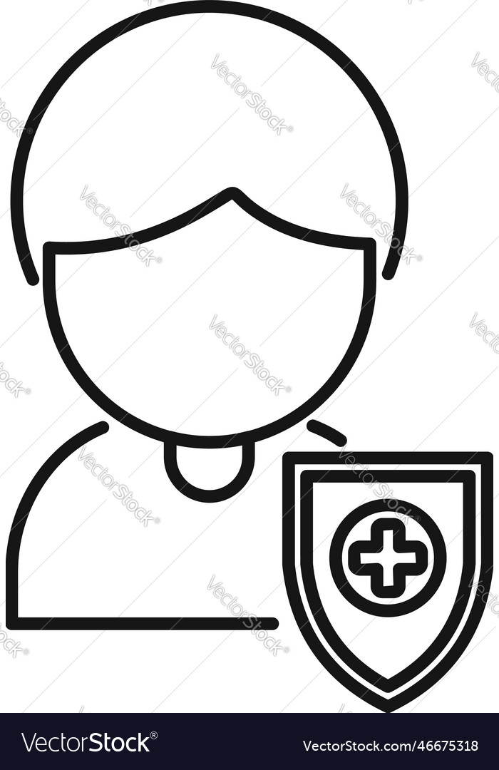 Bacterium man icon outline immune system Vector Image