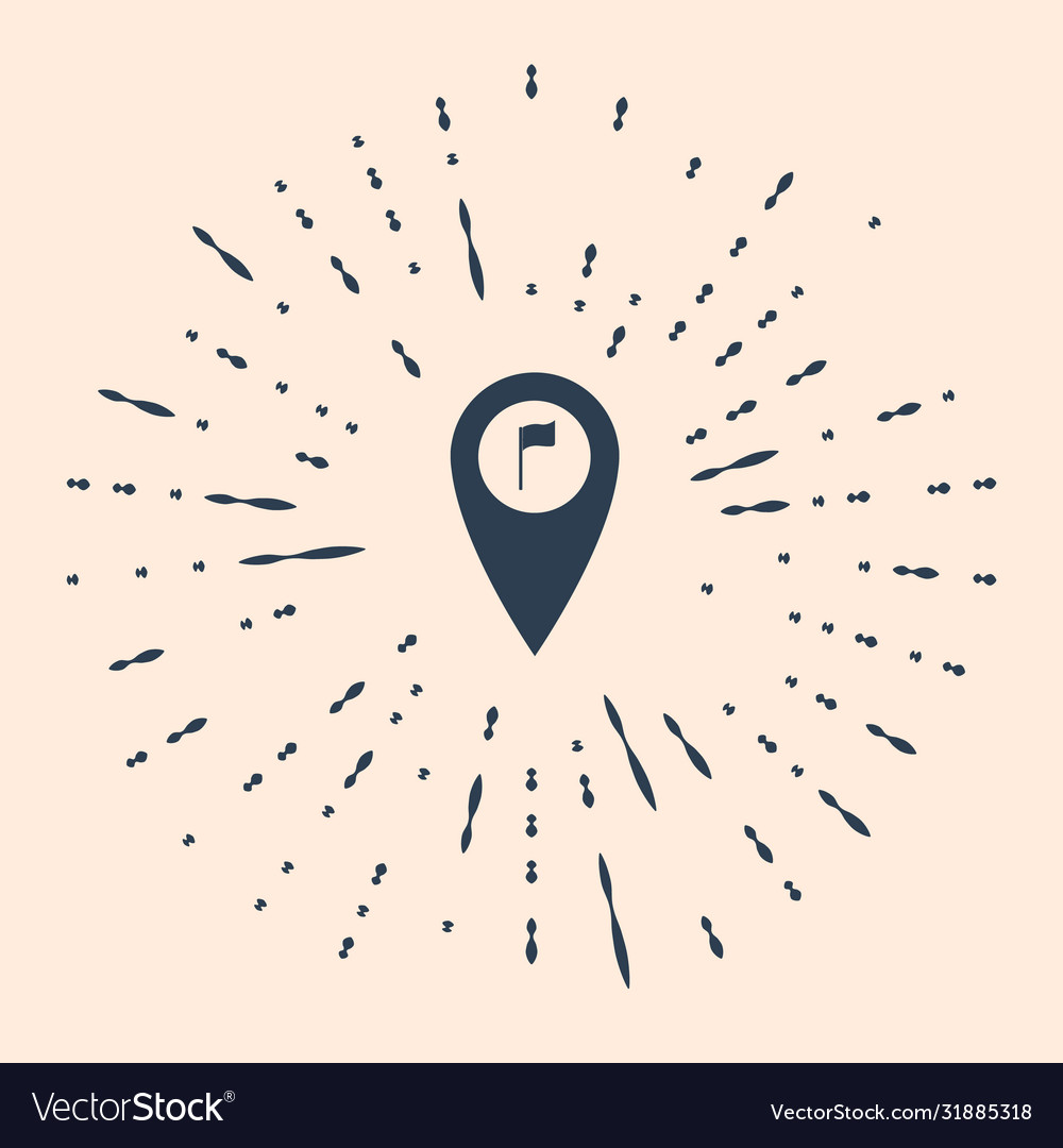 Black map pointer with golf flag icon isolated vector image Black map pointer with golf flag icon isolated