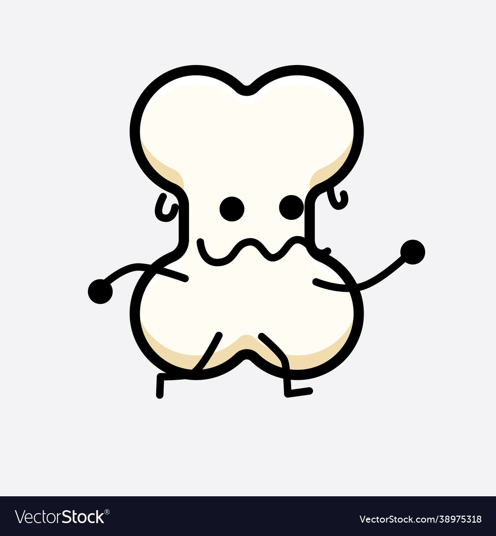 Bone character with cute face and simple body Vector Image