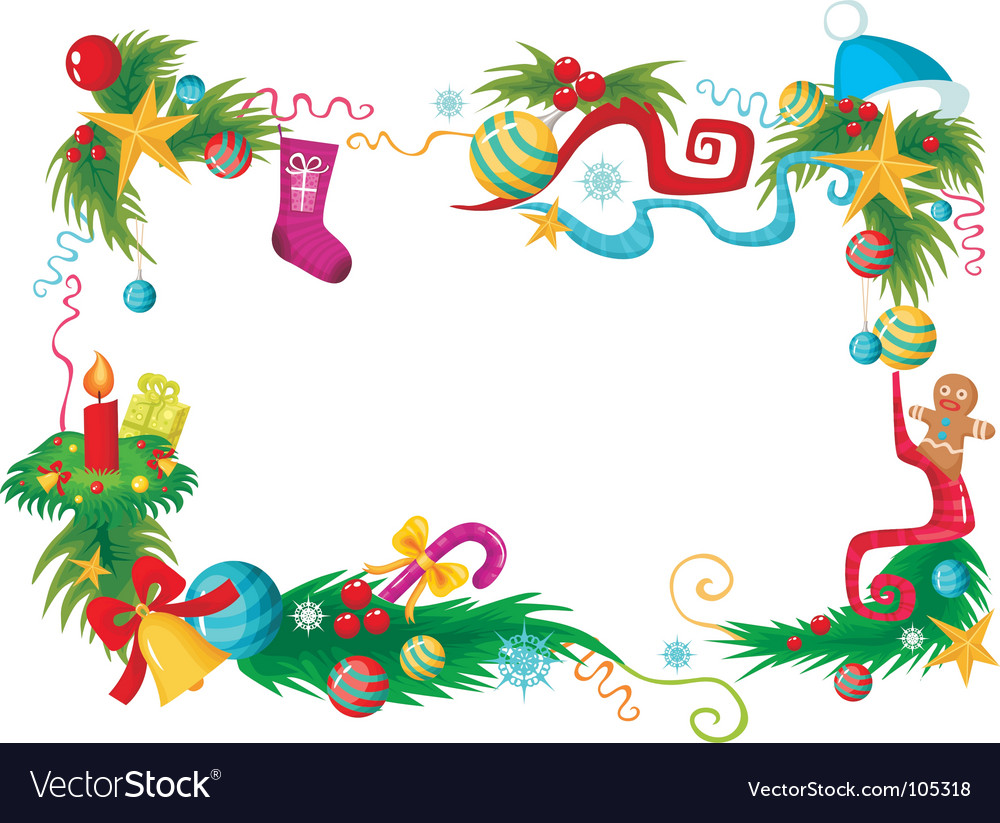 Christmas frame Royalty Free Vector Image VectorStock