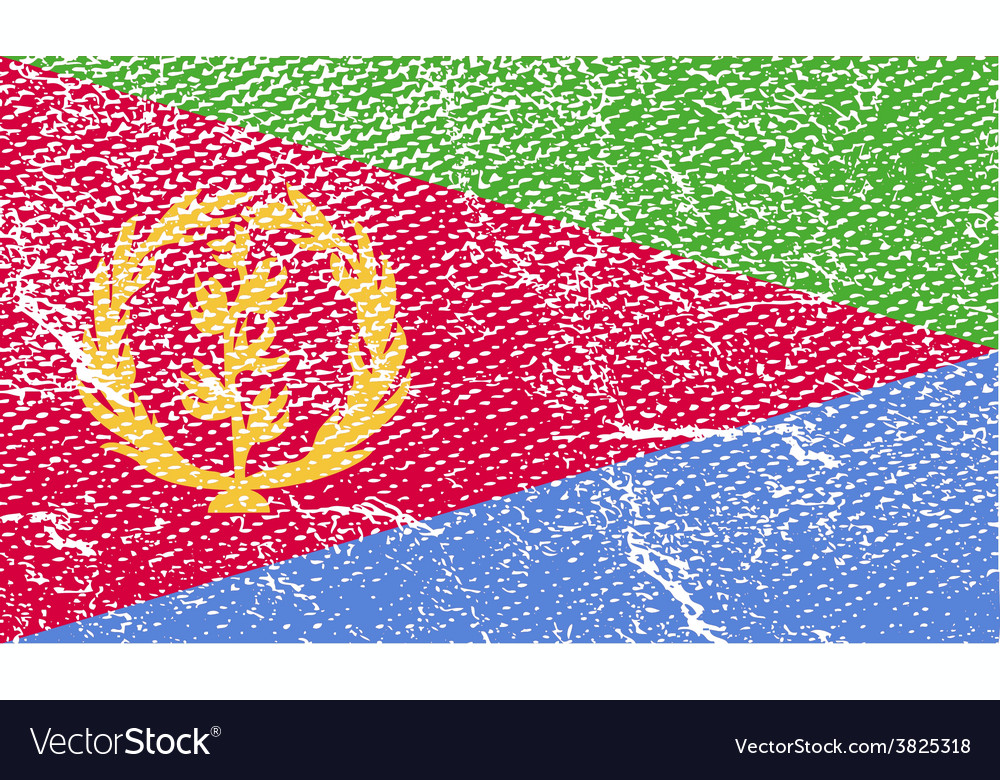 Flag of eritrea with old texture