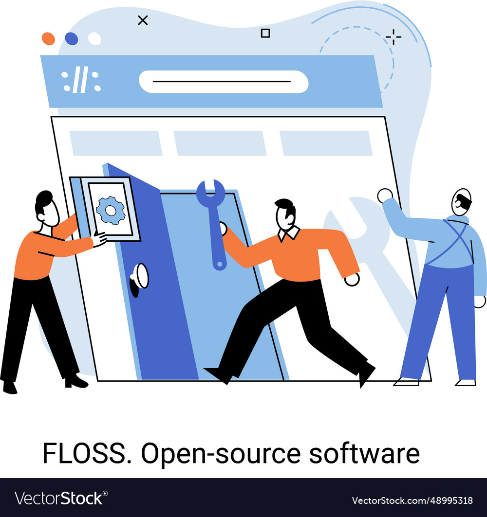 Floss open source software free product anyone vector image Floss open source software free product anyone