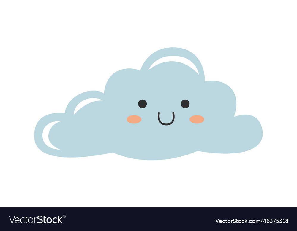 Funny cloud character weather design element Vector Image