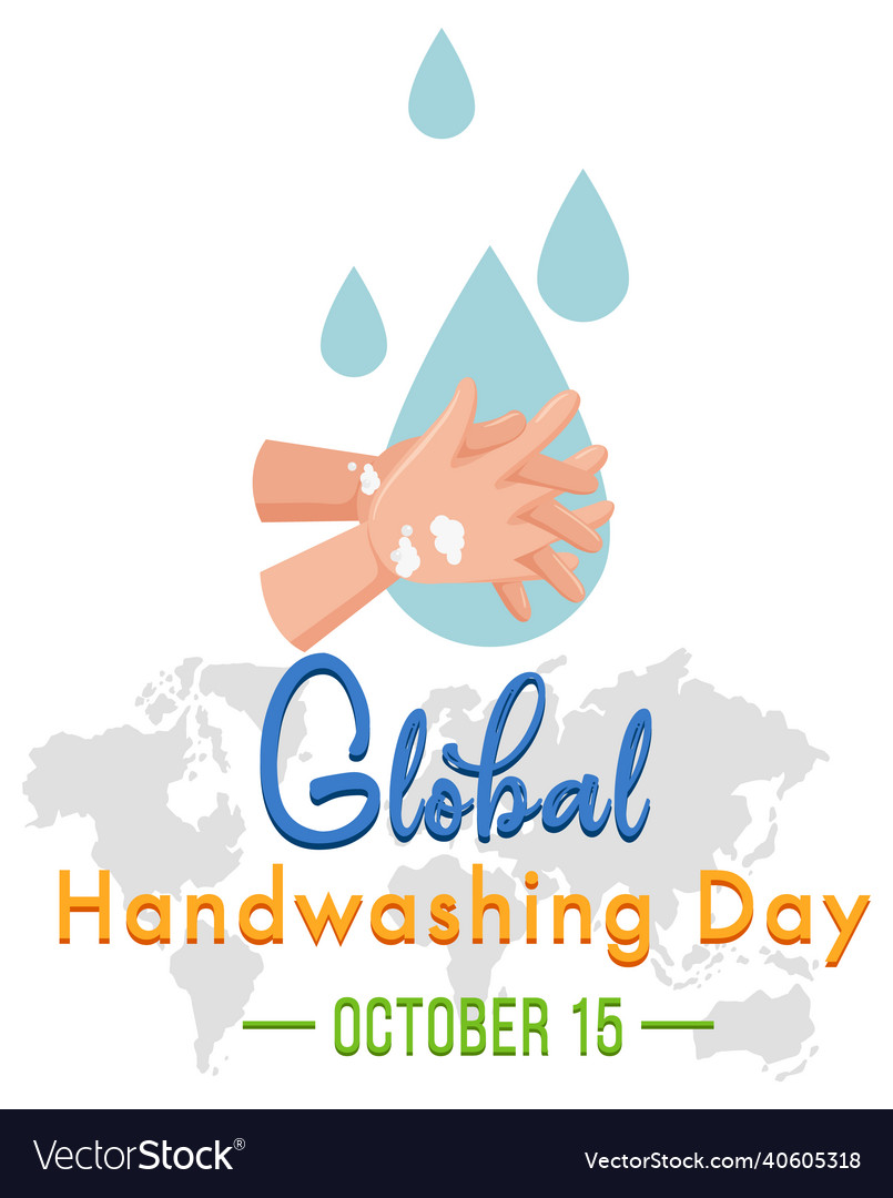 Global handwashing day banner design Royalty Free Vector