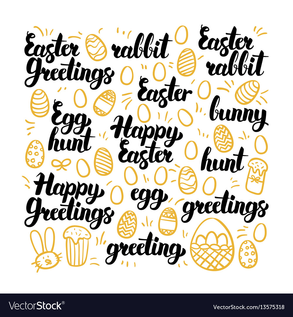 Happy easter hand drawn lettering