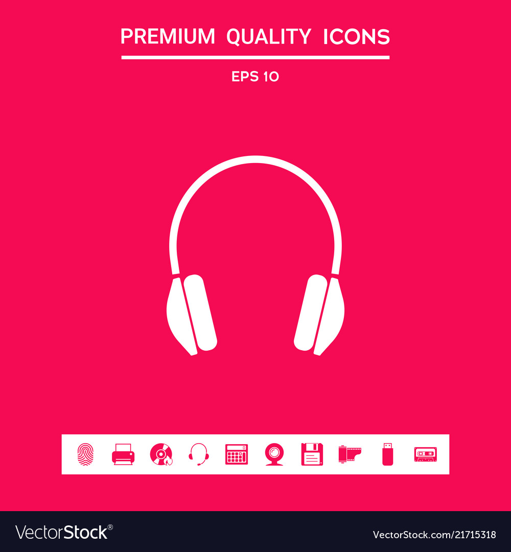 Headphones icon symbol graphic elements vector image Headphones icon symbol graphic elements