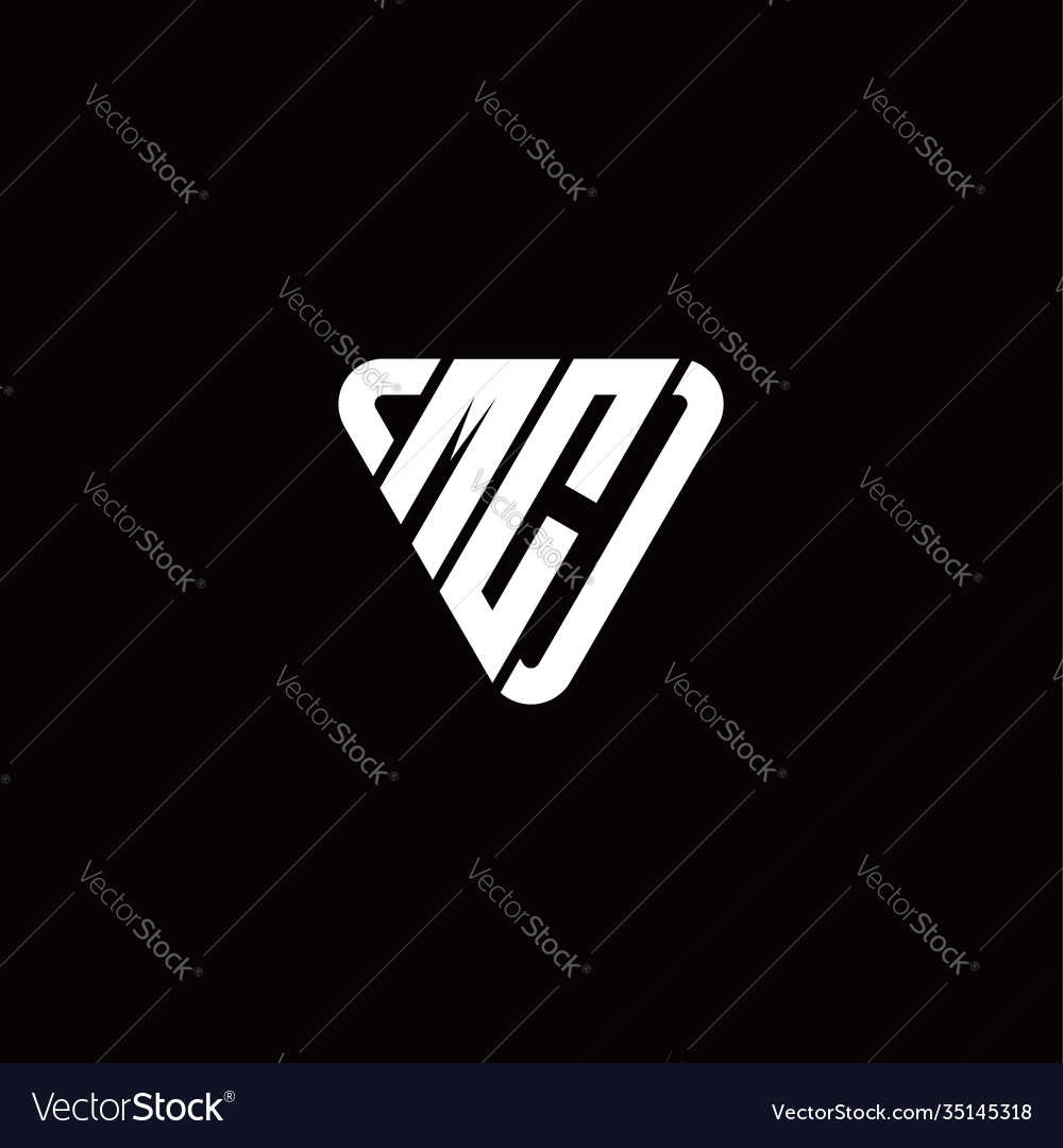 Initial letter m c linked triangle design logo vector image Initial letter m c linked triangle design logo