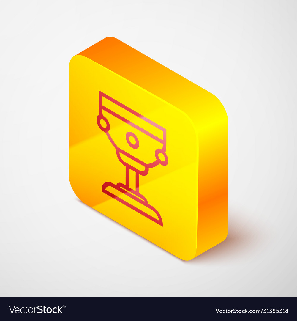 Isometric line christian chalice icon isolated