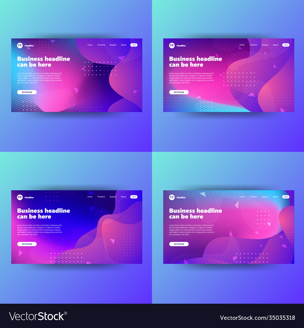Landing page template with gradient modern webpage vector image Landing page template with gradient modern webpage