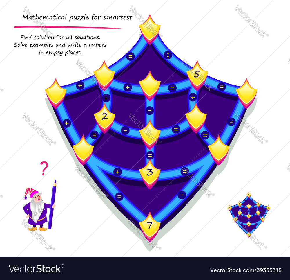 Mathematical Logic Puzzle Game For Smartest Find Vector Image Mathematical Logic Puzzle Game For Smartest Find Vector Image