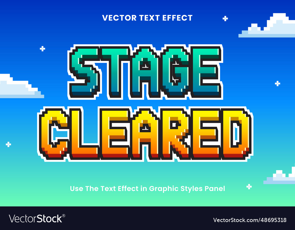 Pixel 8bit game editable text effect