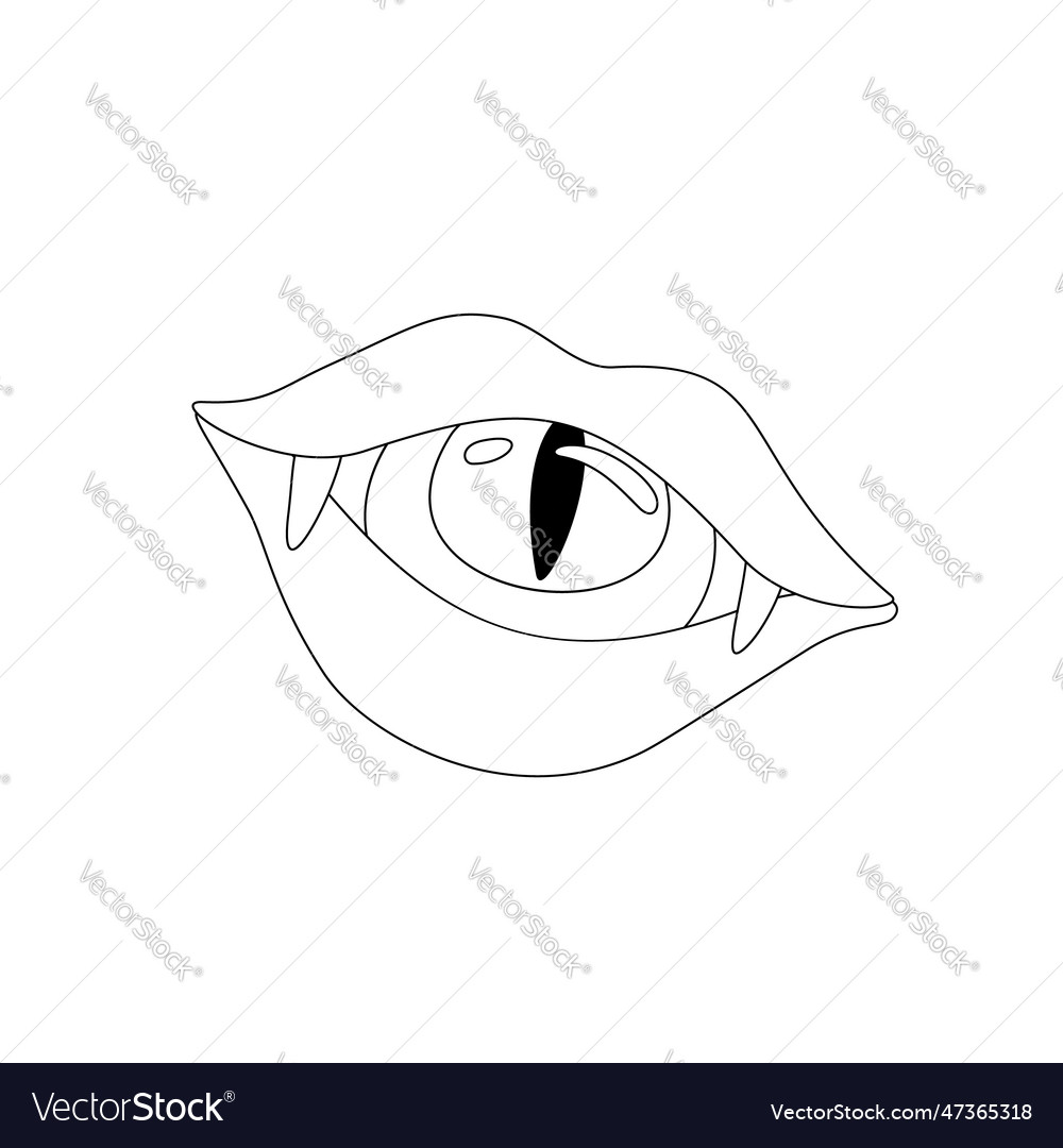 Psyhodelical print with vampire vibes eye