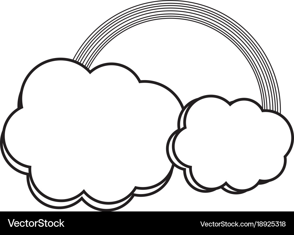 Rainbow with cloud Royalty Free Vector Image - VectorStock