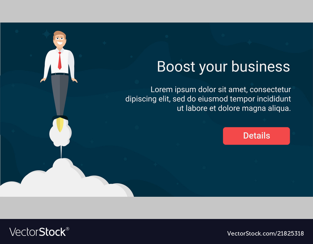 rocket businessman website header template vector image