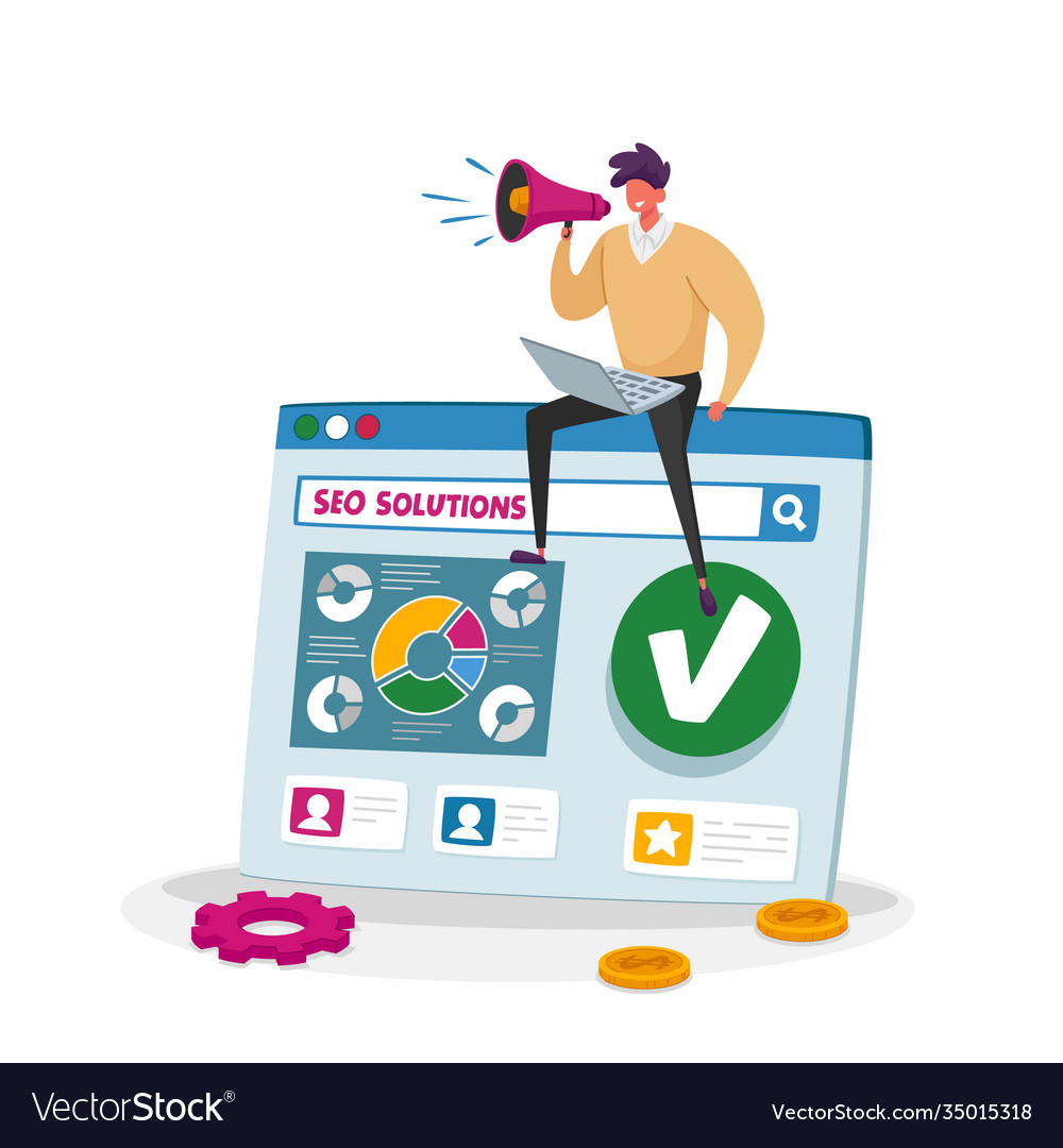 Seo search engine optimization business data vector image Seo search engine optimization business data