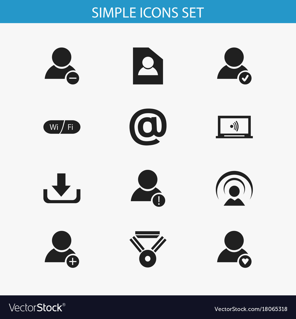 Set of 12 editable web icons includes symbols