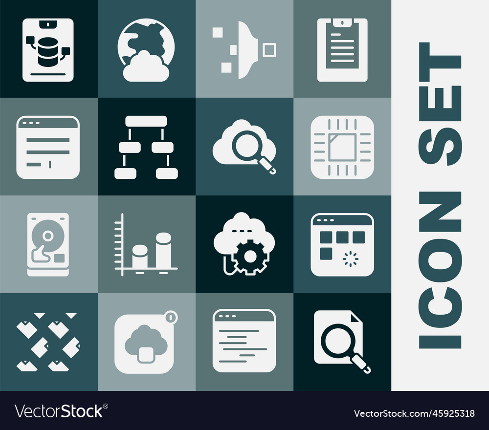 Set search concept with folder loading data vector image Set search concept with folder loading data