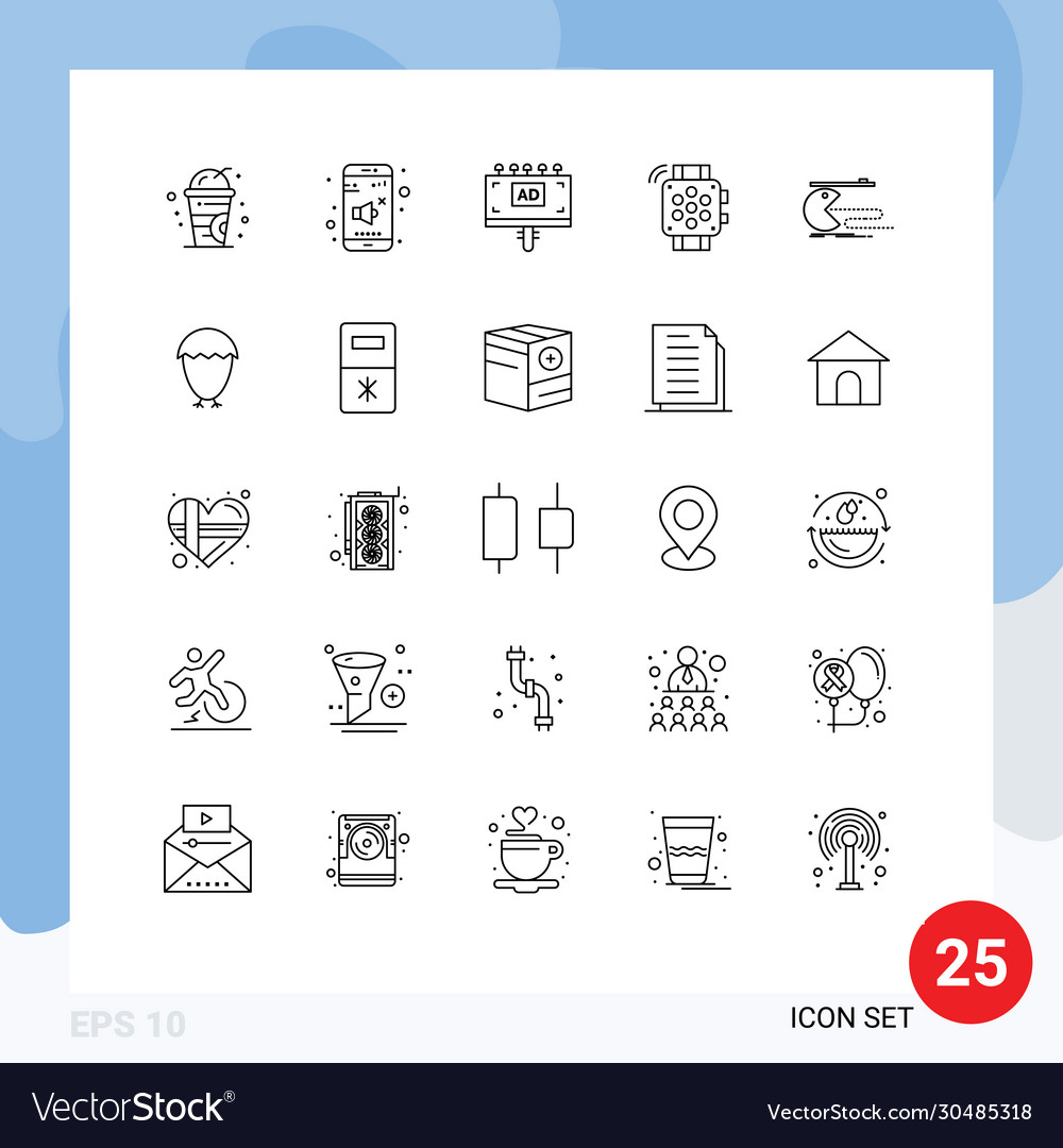 Stock icon pack 25 line signs and symbols