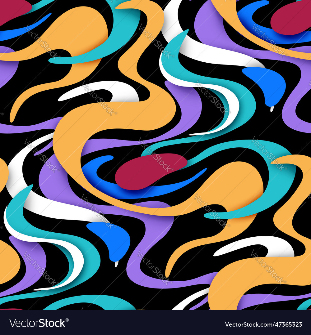 Abstract seamless pattern with wavy stains