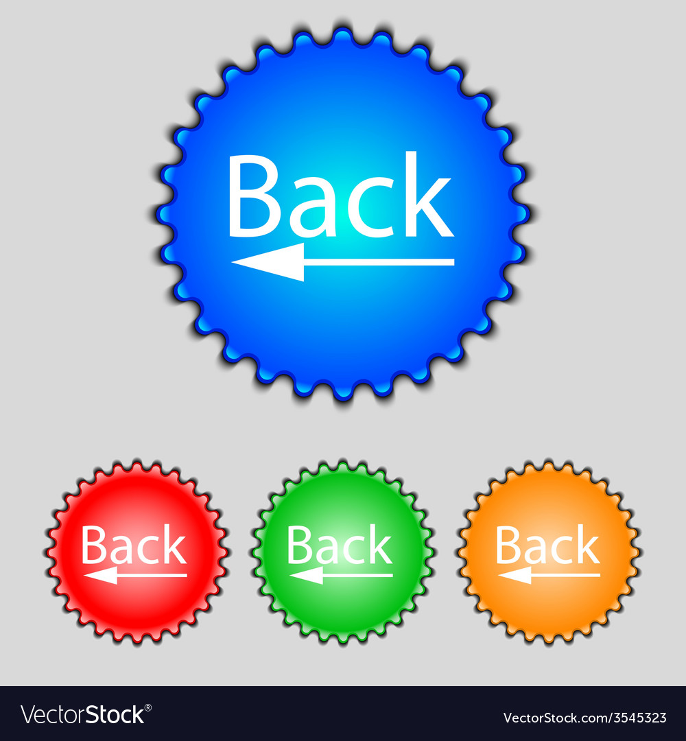 Arrow sign icon back button navigation symbol set
