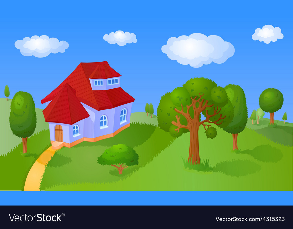 Cartoon landscape Royalty Free Vector Image - VectorStock