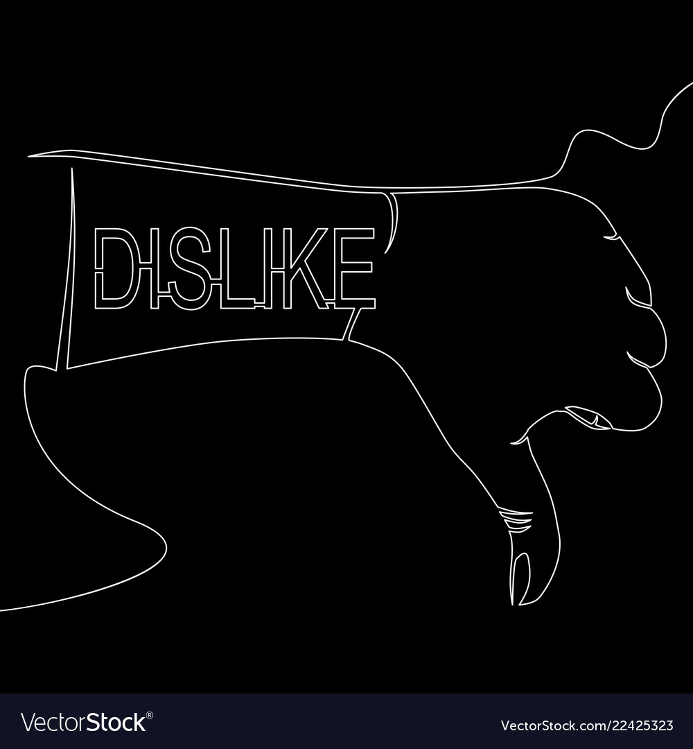 Dislike continuous one line thumb down icon