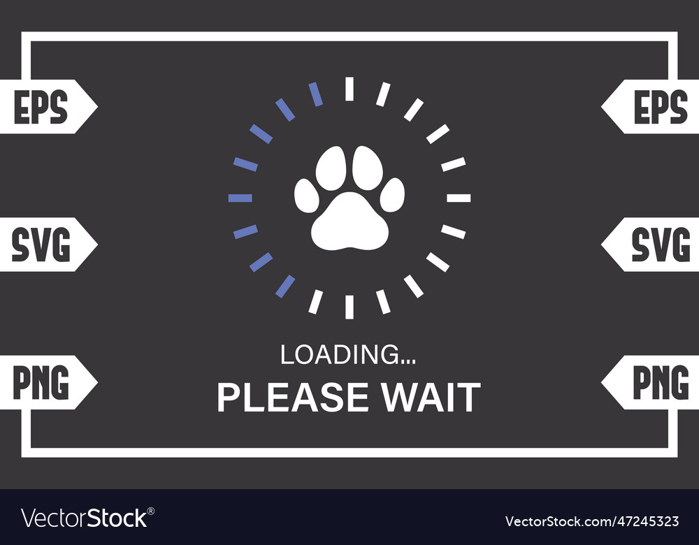 Dog paw loading please wait